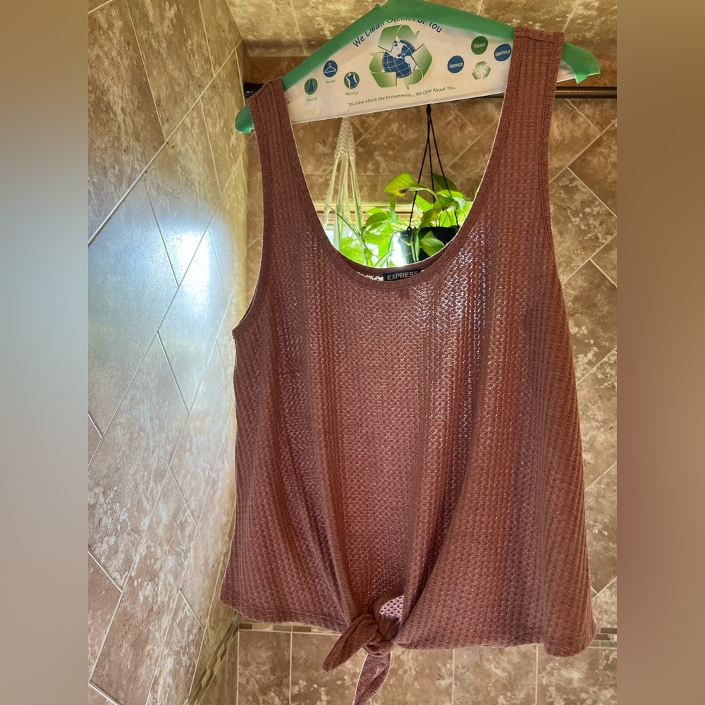 Express Dusty pink Textured Tank Top